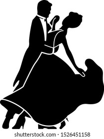 Couple dancing ballroom dance. Vector illustration eps 10