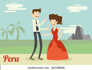 couple dancing in beach and mountain in peru