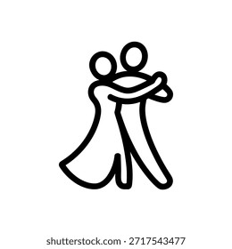 Couple dancing Icon on White Background Vector Art Illustration on white background.	