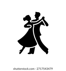 Icono de baile de pareja sobre fondo blanco Ilustración de Arte vectorial sobre fondo blanco.	