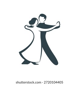 Couple dancing Icon on White Background Vector Art Illustration on white background.	