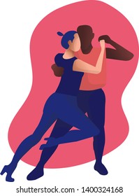 Couple dancing kizomba vector illustration.