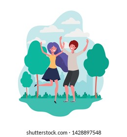 couple dancing in landscape with trees and plants