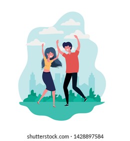 couple dancing in landscape with trees and plants