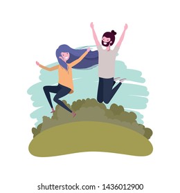 couple dancing in landscape with trees and plants