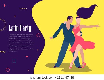 Couple is dancing latino dance. Vector illustration