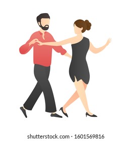 couple dancing. man and woman at school, studio, and party. outdoor activity romantic couple scenes. romantic couple relationship in flat vector illustration.