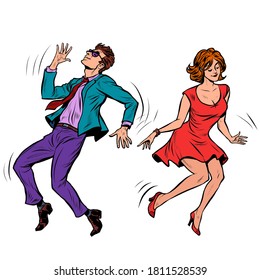 A couple dancing. Music party. Pop art retro vector illustration kitsch vintage 50s 60s style