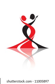 Couple dancing with passion dancer logo