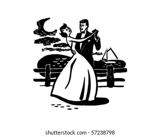 Couple Dancing - Retro Clip Art