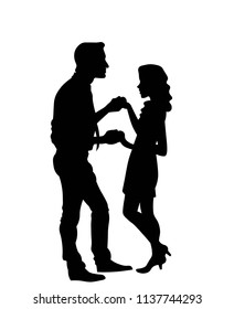 Couple dancing silhouette