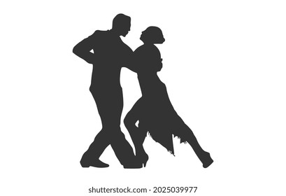 Couple dancing silhouette. EPS 10