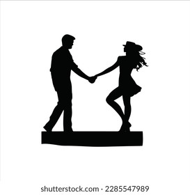 A couple dancing silhouette vector art