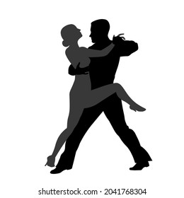 Vektor-Illustration von Couple Tancing Silhouette
