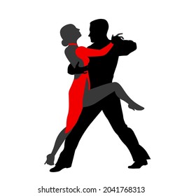 Vektor-Illustration von Couple Tancing Silhouette