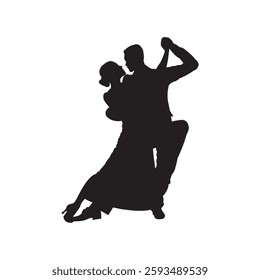 couple dancing siluet vector design