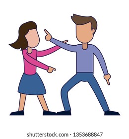 Couple dancing and smiling blue lines