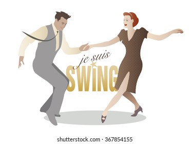 Couple dancing swing. "I'm swing"