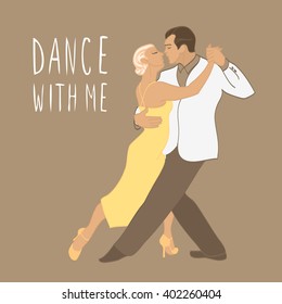 Couple dancing. Tango argentina. Dancer isolated vector