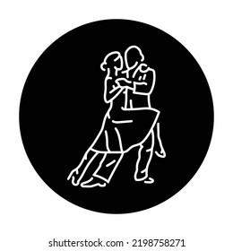 Couple dancing tango color line icon. Pictogram for web page, mobile app, promo.