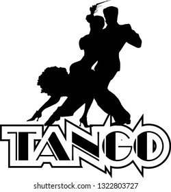 A couple dancing tango. Gangster style 1930.