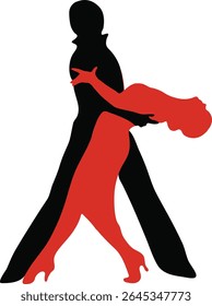 couple dancing the tango Silhouette