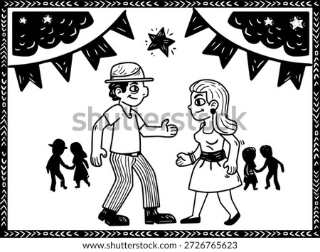 Couple dancing at a typical party in northeastern Brazil.