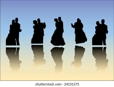 Couple dancing vector illustration