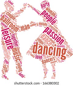 couple dancing vector tag cloud illustration