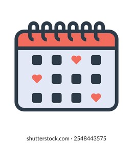 Couple date calendar icons, minimalist vector illustration and transparent graphic element. Isolated on white background