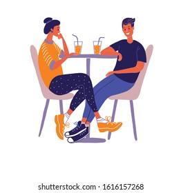 Couple Dating Vector Illustration Cartoon Style Stock Vector (Royalty ...