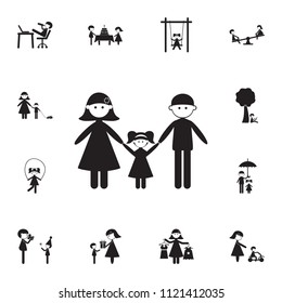 couple with daughter icon. Detailed set of Family icons. Premium quality graphic design sign. One of the collection icons for websites, web design, mobile app on white background