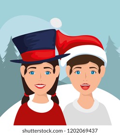 couple with december clothes
