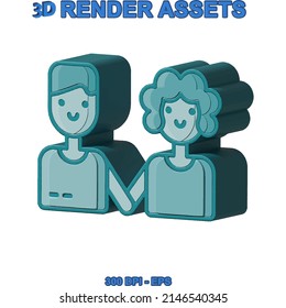 Couple design illustration vector 3d style