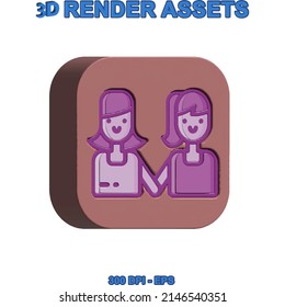 Couple design illustration vector 3d style