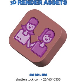 Couple design illustration vector 3d style