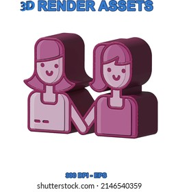 Couple design illustration vector 3d style