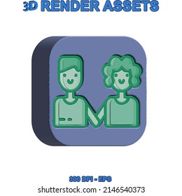 Couple design illustration vector 3d style