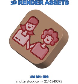 Couple design illustration vector 3d style