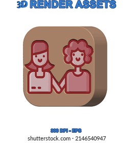 Couple design illustration vector 3d style
