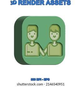 Couple design illustration vector 3d style