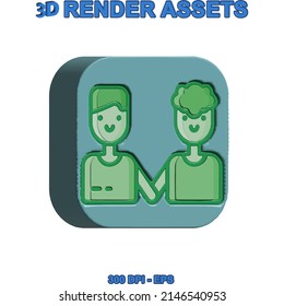 Couple design illustration vector 3d style