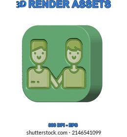 Couple design illustration vector 3d style