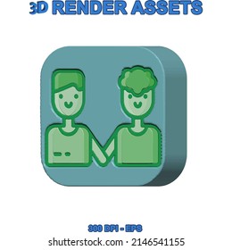 Couple design illustration vector 3d style