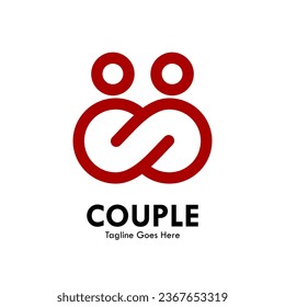 Couple design logo template illustration