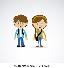 couple design over gray background vector illustration