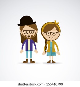 couple design over gray background vector illustration