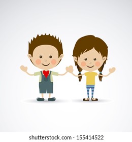 couple design over gray background vector illustration