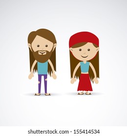 couple design over gray background vector illustration