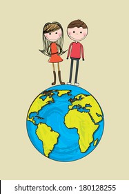 couple design over gray background. vector illustration